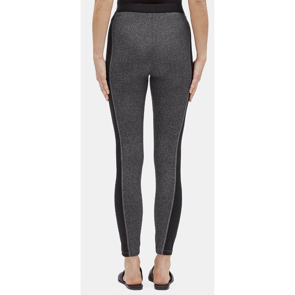 Eileen Fisher Recycled Polyester Herringbone Stretch Leggings Side Stripe XS - Picture 2 of 10